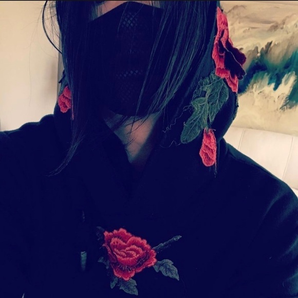 1/1 custom made w patches hand distressed hoodie designed by 𝔰𝔞𝔦𝔫𝔱 𝔯𝔬𝔰𝔢 - Picture 8 of 10